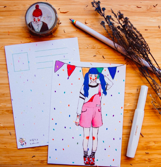 慶祝女孩明信片｜甜蜜生活