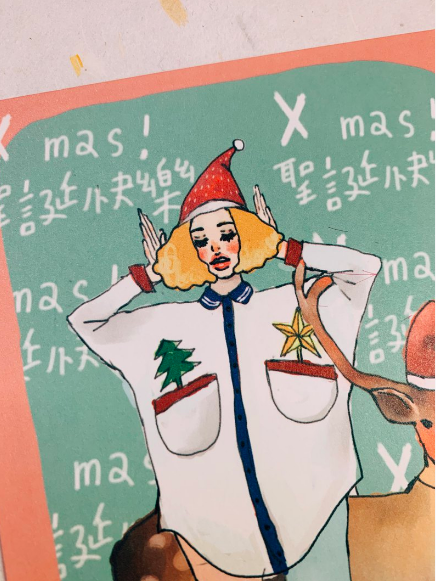 麋鹿女孩 甜蜜聖誕明信片｜甜蜜生活