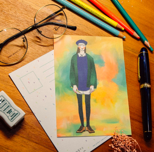 印象派女孩明信片｜甜蜜生活