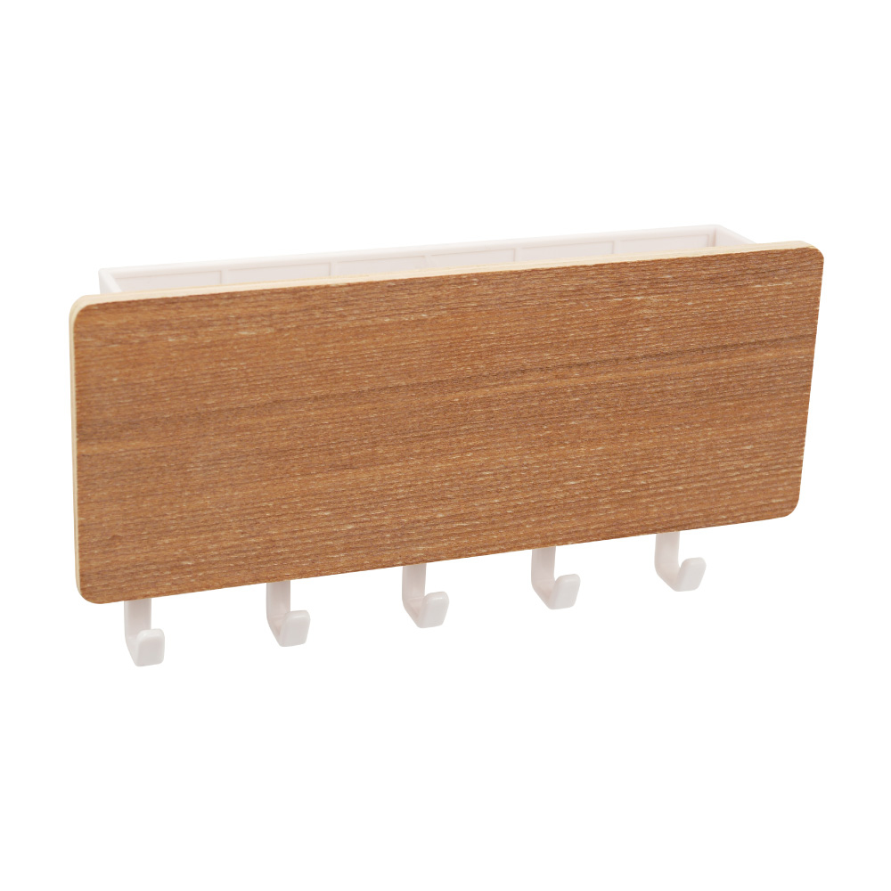 日式鑰匙信件收納盒架 - 淺木色