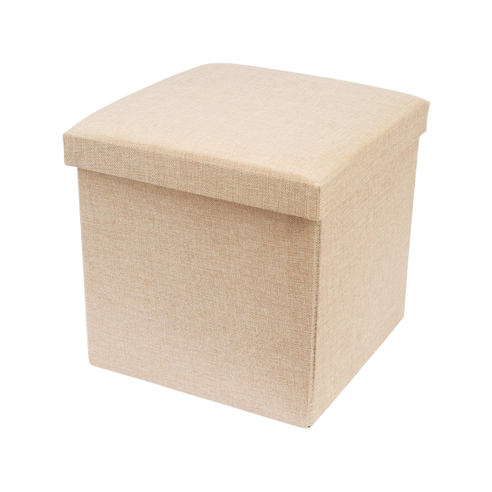 TRENY 加厚折疊收納凳-卡其色 30x30x30cm