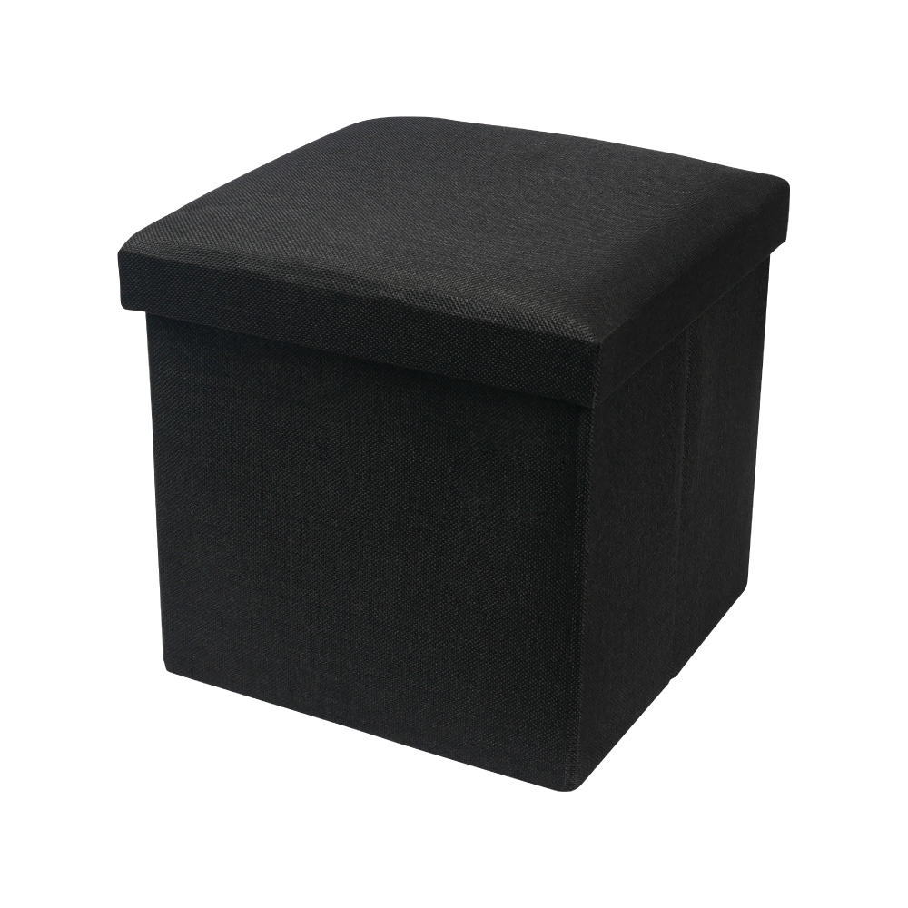 TRENY 加厚折疊收納凳-黑色 30x30x30cm