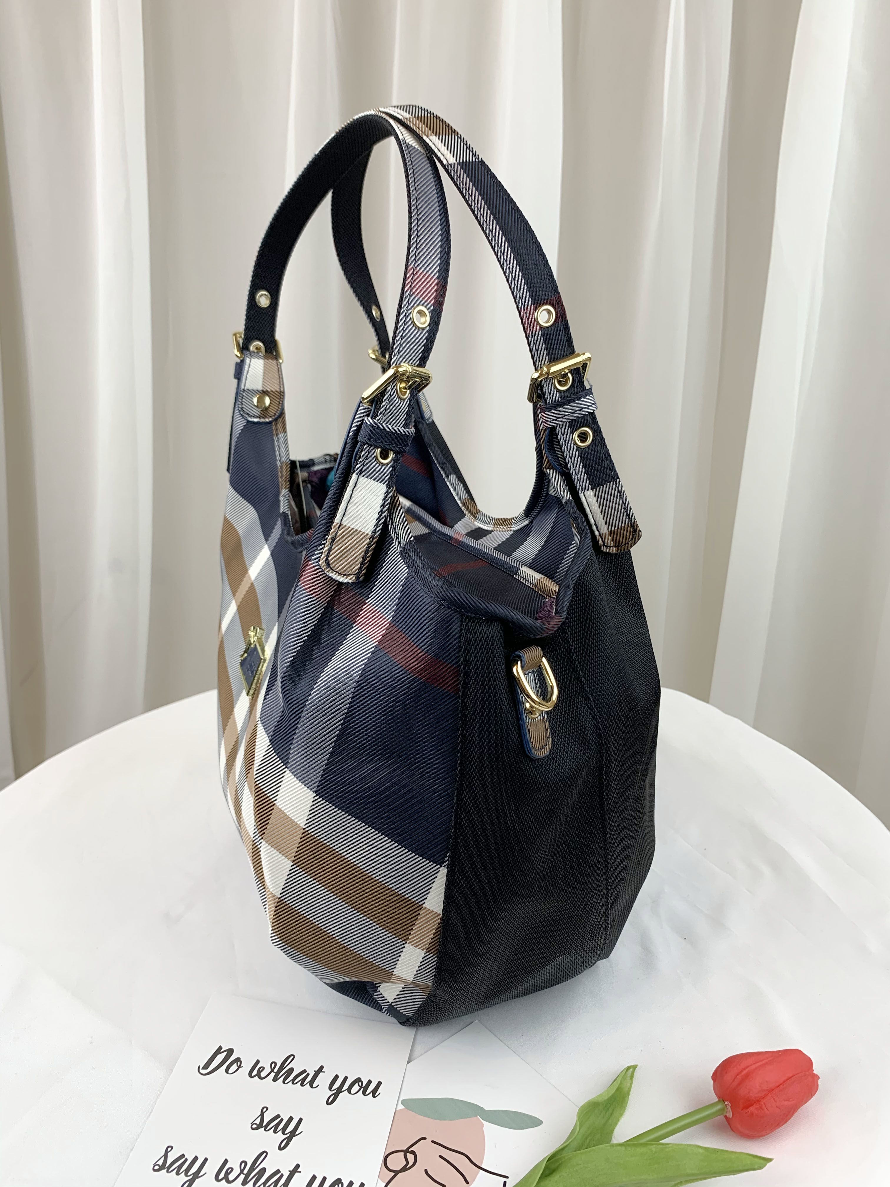 GOODS 大格黑 經典拼色防潑水手提包 / 側背包 #2520