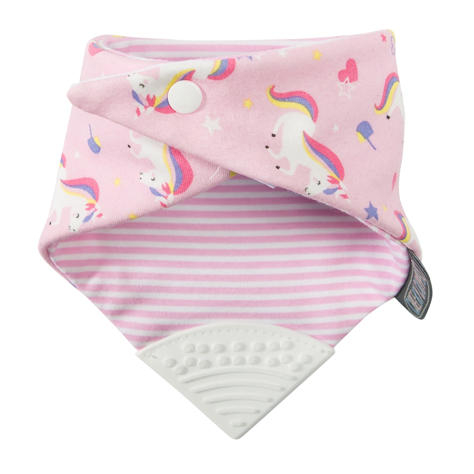 英國 Cheeky Chompers 咬咬兜 (英國製) 領巾/圍兜/固齒器 - 【彩虹獨角獸】