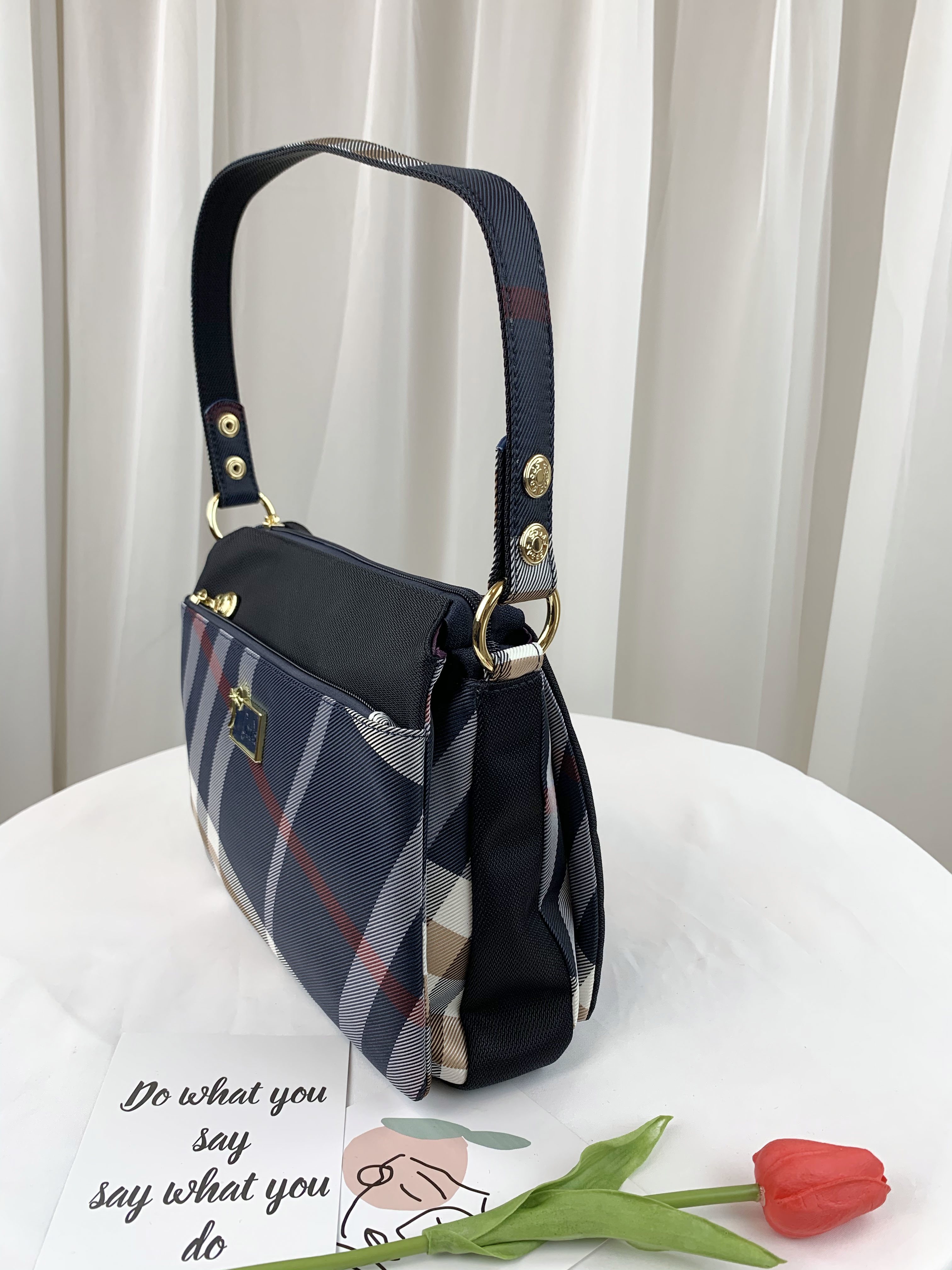 GOODS 大格黑 經典拼色防潑水肩背包 / 側背包 #29259