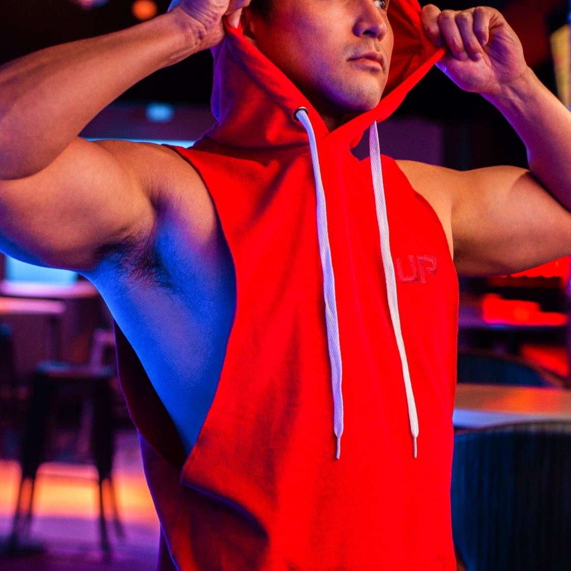 Taoru Hood 毛巾布連帽背心 夏日紅