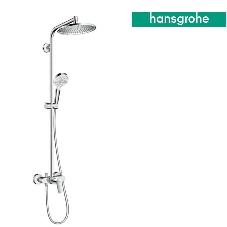hansgrohe Crometta S 27269, -000 Showerpipe 240 1jet with single lever mixer - GA Approval