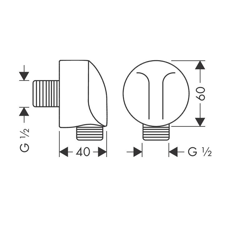 hansgrohe Fixfit 27454, -000 Wall outlet E without non-return valve