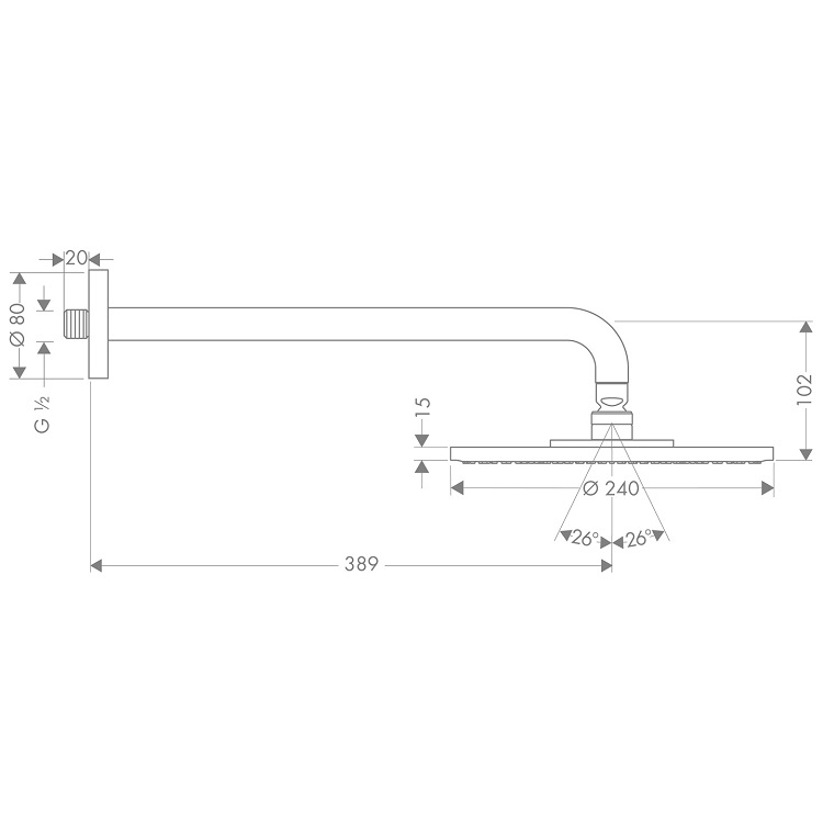 hansgrohe Raindance 27474, -000 Overhead shower 240 1jet with shower arm *Display Item*