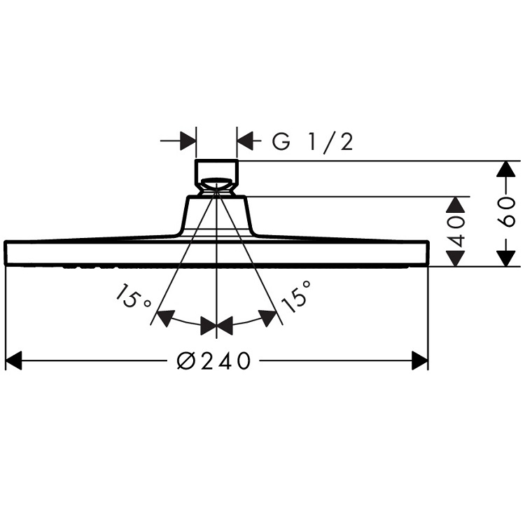 hansgrohe Crometta S 26723, -000 Overhead shower 240 1jet