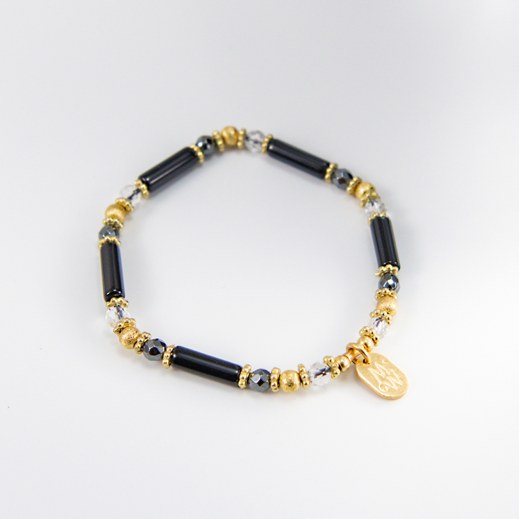 Crystal bracelet｜C1225-Black Key Waltz