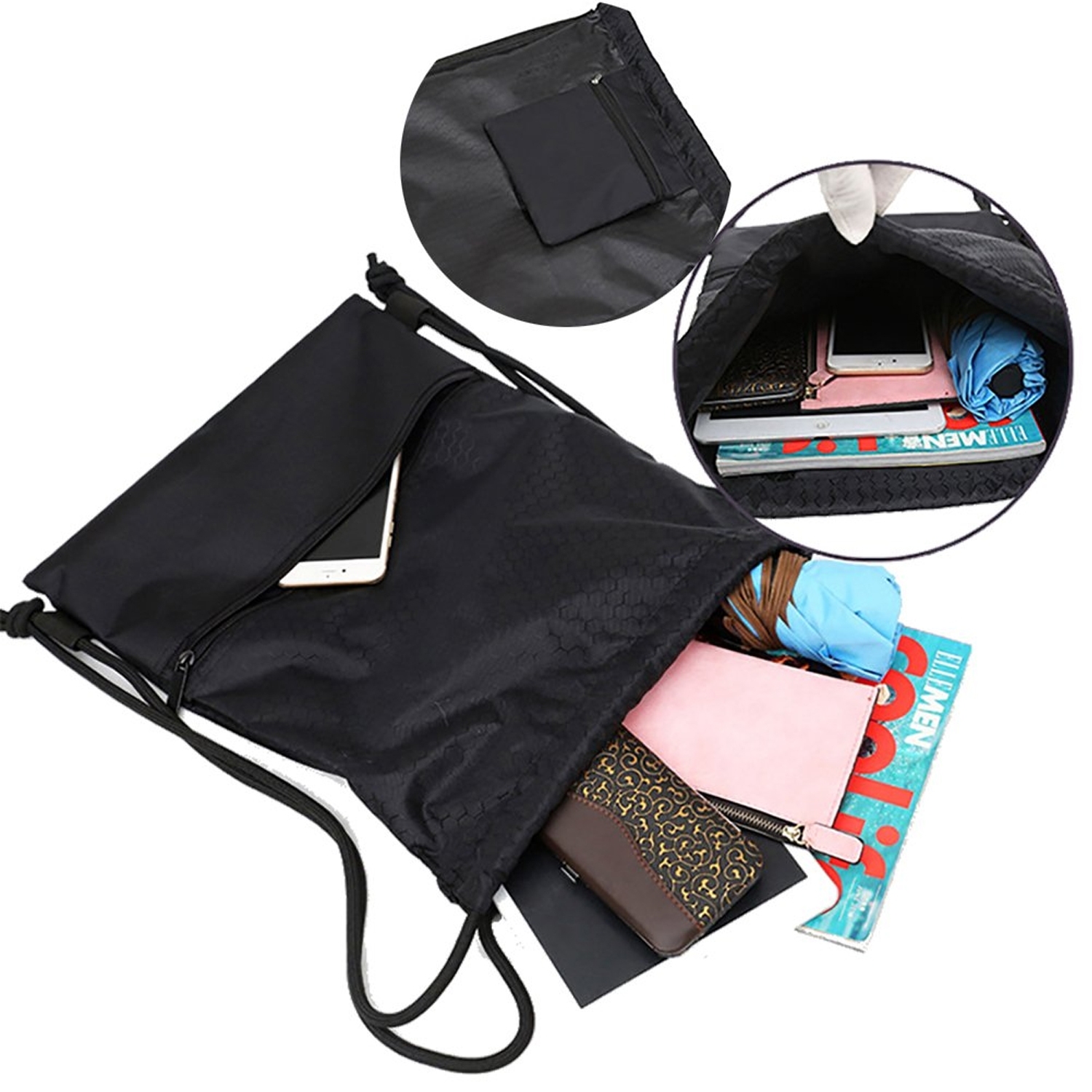 HKteams CustomEasy Drawstring Bag with Zipper Pocket