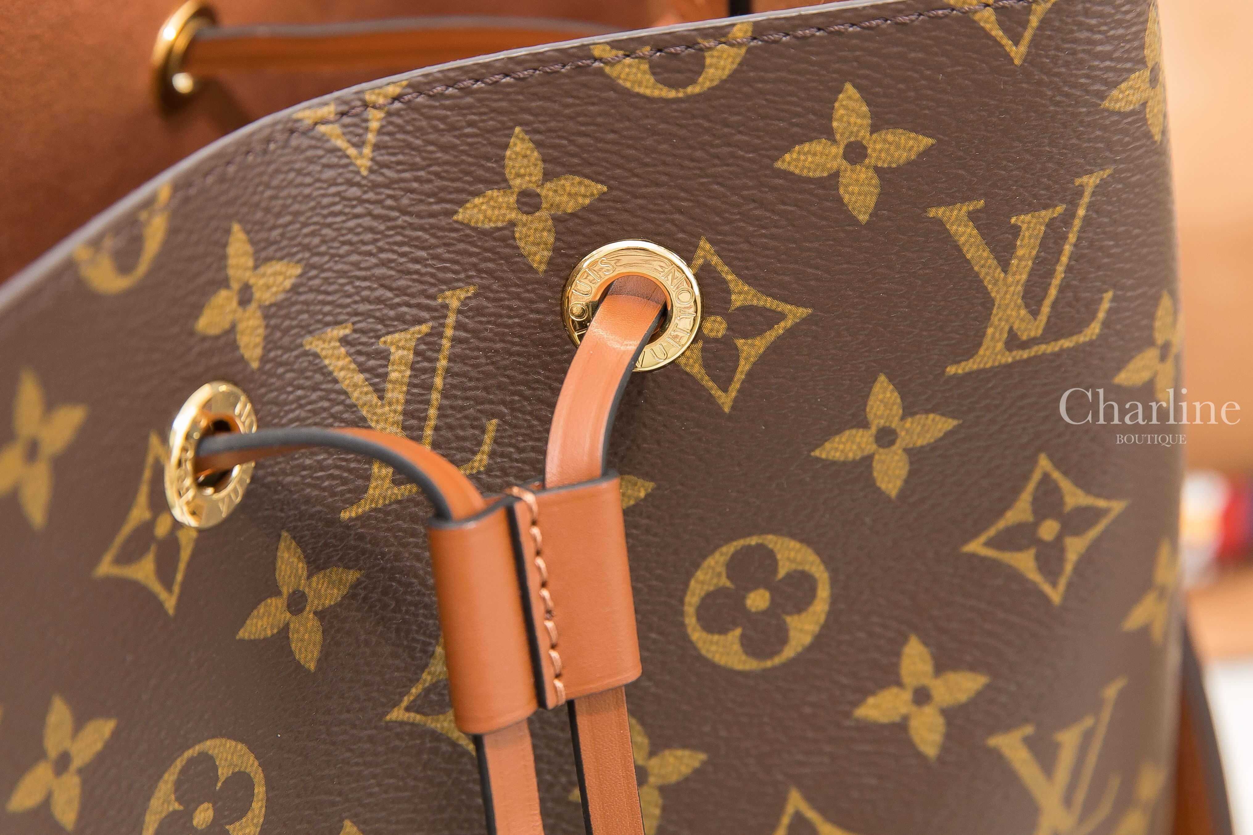 Louis Vuitton NEONOE MM 咖啡色與焦糖色水桶肩背斜背包