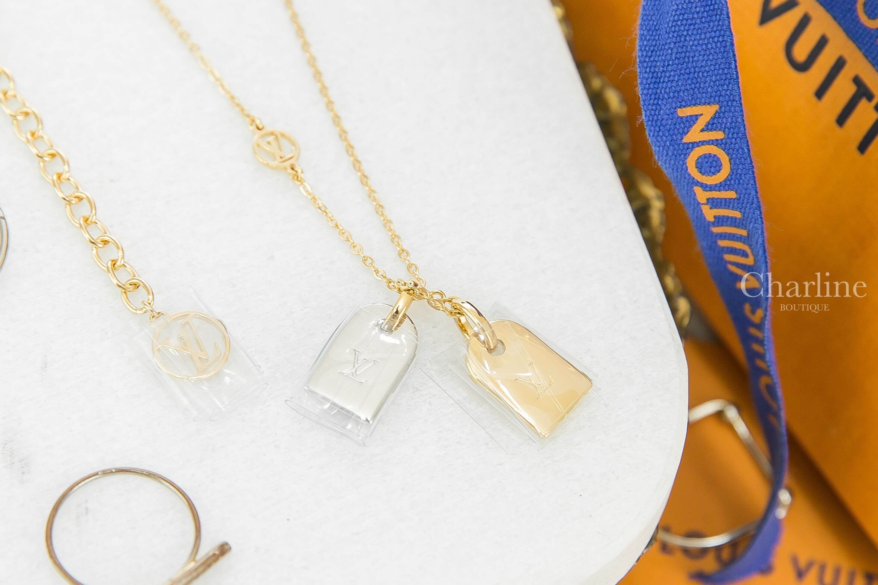 Louis Vuitton Nanogram Necklace 金色/銀色雙吊牌金色項鍊