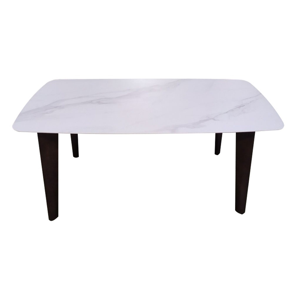 《輕奢品味》爵士白岩板餐桌|實木餐桌腳