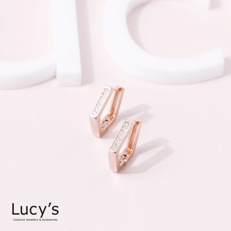 925純銀 簡約五角 易扣耳環 (二色) (77196/77197)