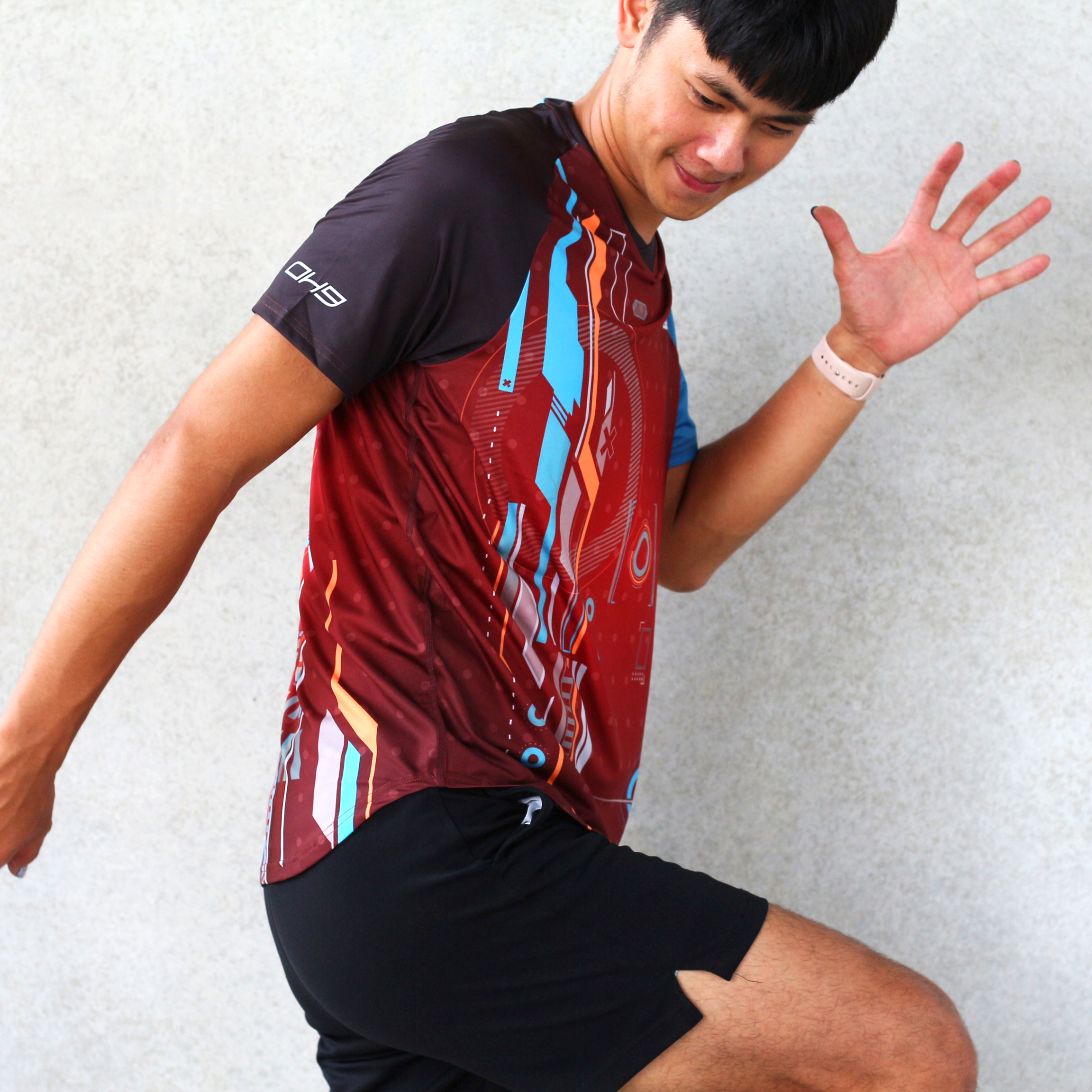 TOP-HX昇華運動短袖上衣下擺圖示