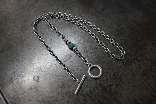 <預訂> SE-235 1.25mm 豆鏈帶綠松石珠頸鏈