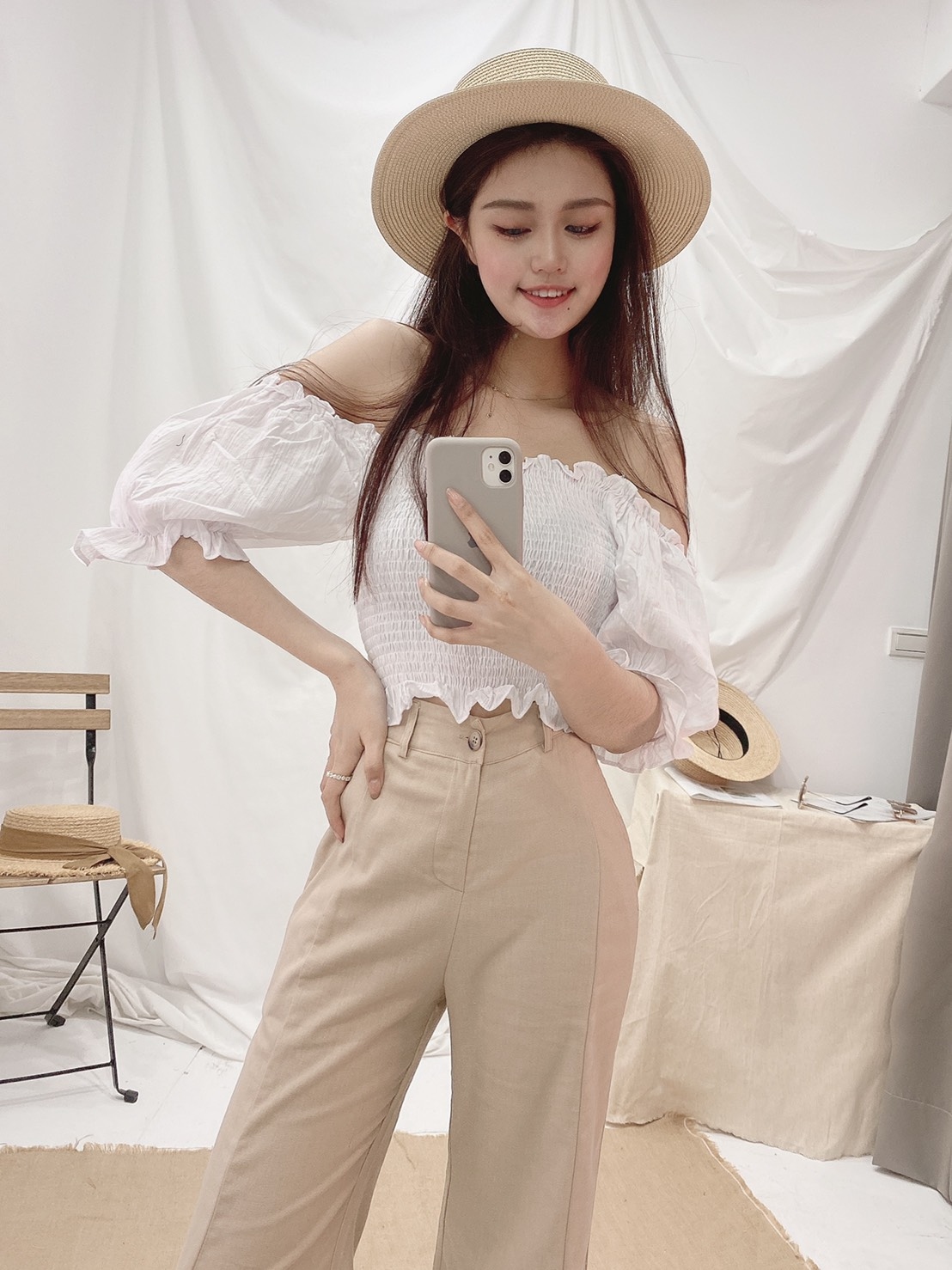 M字緞帶紳士草帽/五色