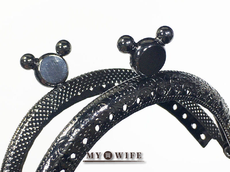 8.5cm弧形米奇頭口金_口金包_黑金