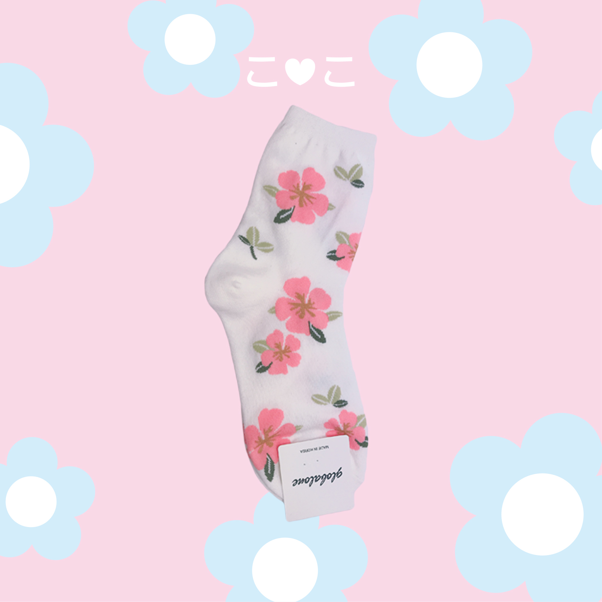 正韓扶桑花朵造型襪子