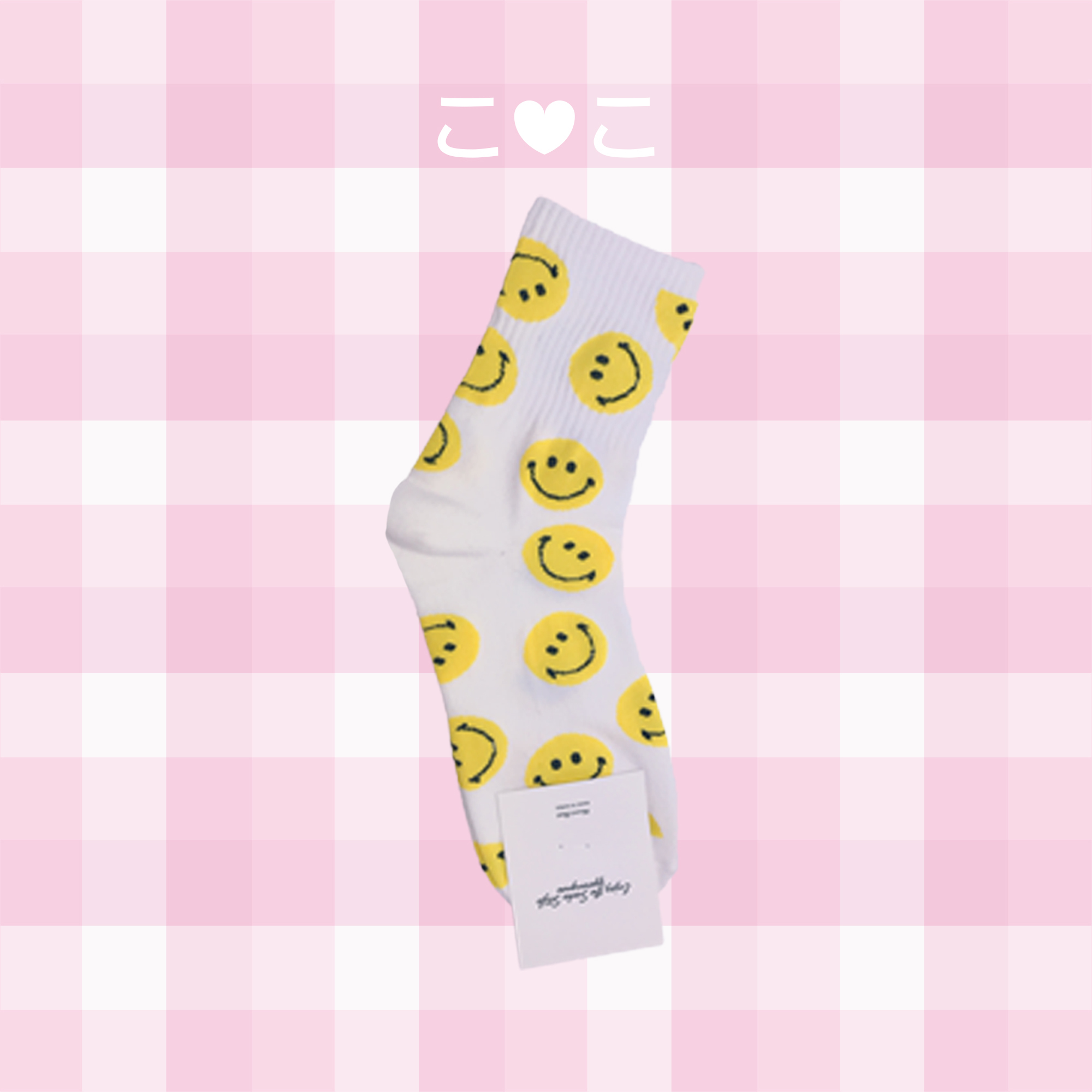 正韓笑臉滿版造型襪子