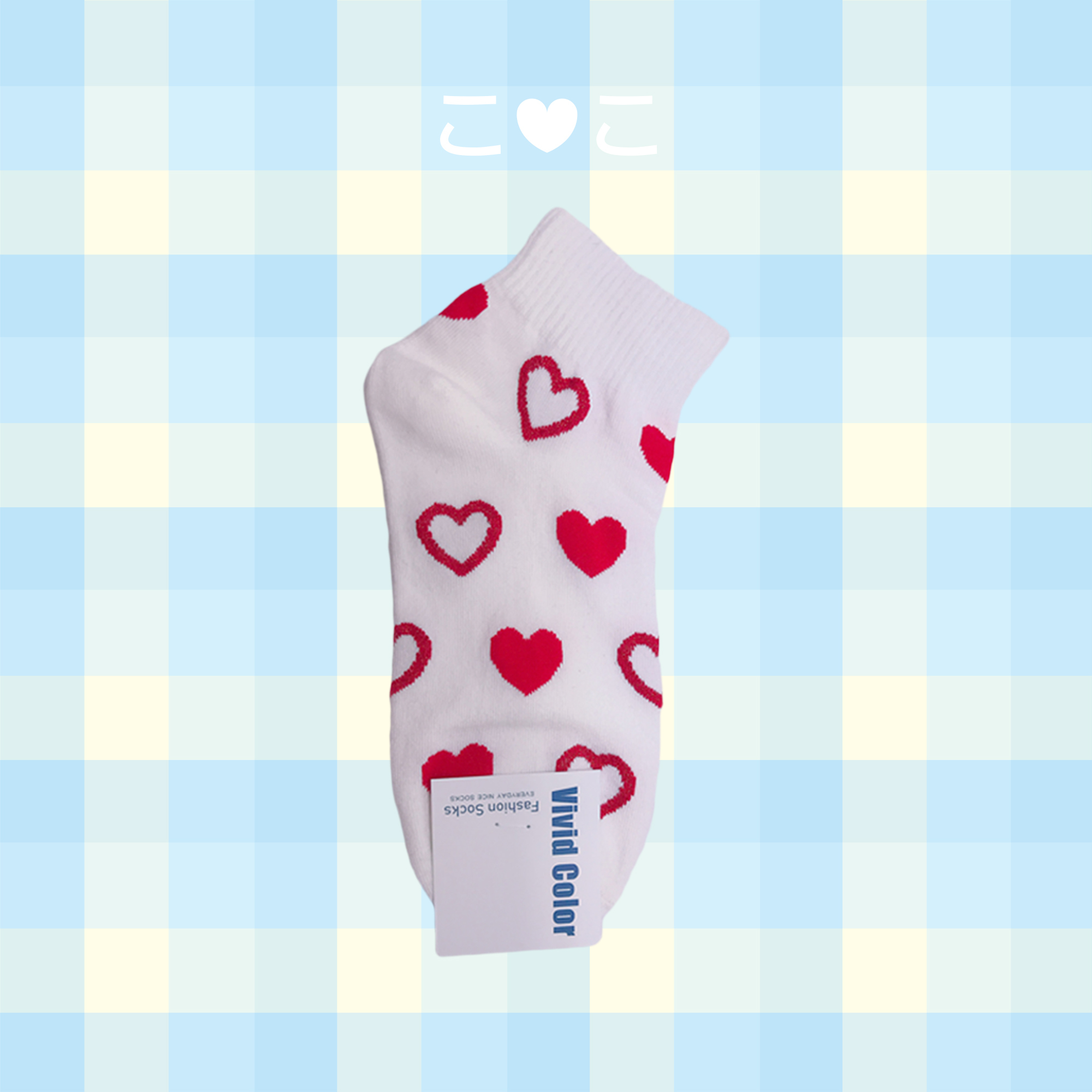 正韓愛心亮粉造型短襪