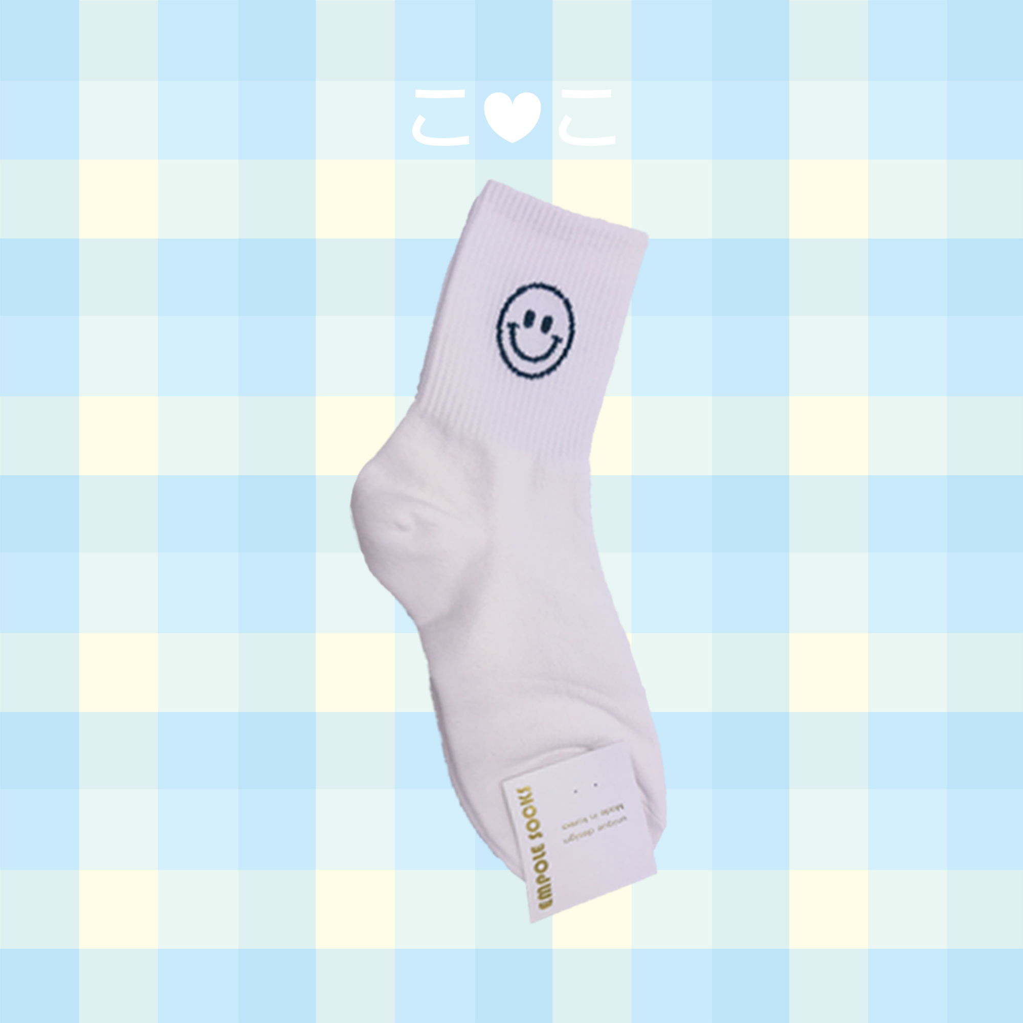 正韓螢光笑臉造型襪子