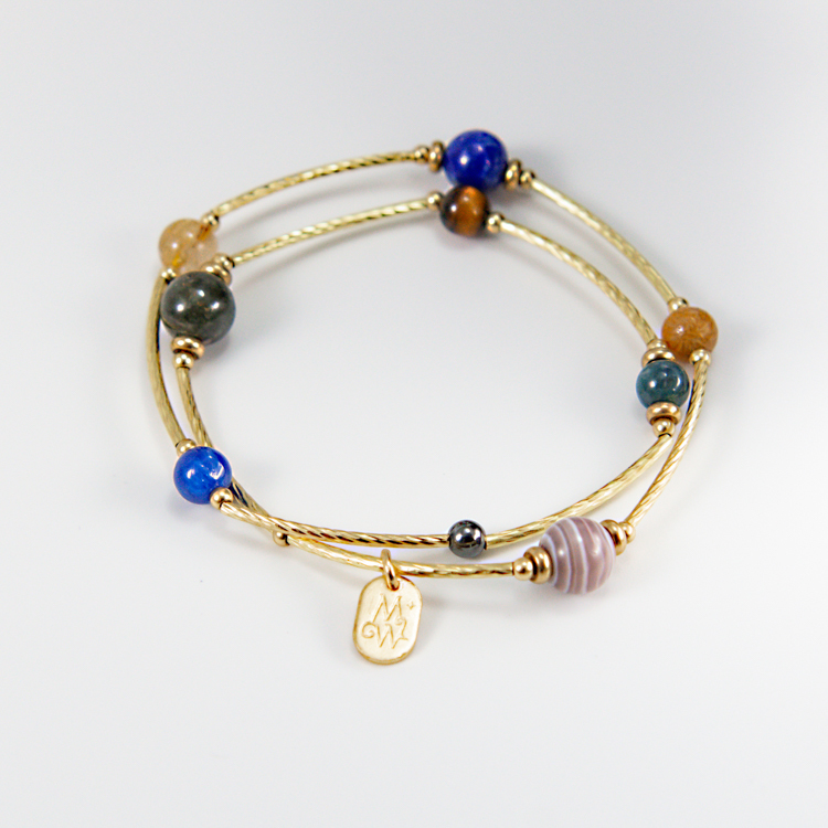 九大行星｜C1182黃銅雙圈設計手鍊