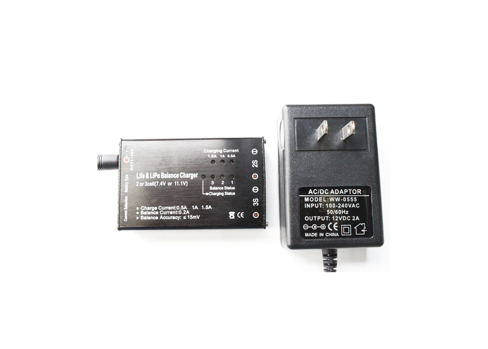 AC 2 or 3 Cell 鋰電池/鋰鐵電池平衡充電器 (美規)