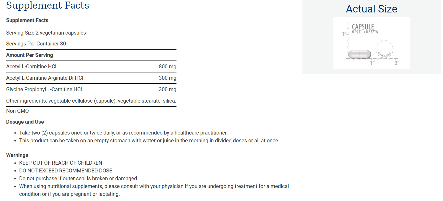 [預購] 綜合型乙醯肉鹼 60粒 Life Extension Optimized Carnitine