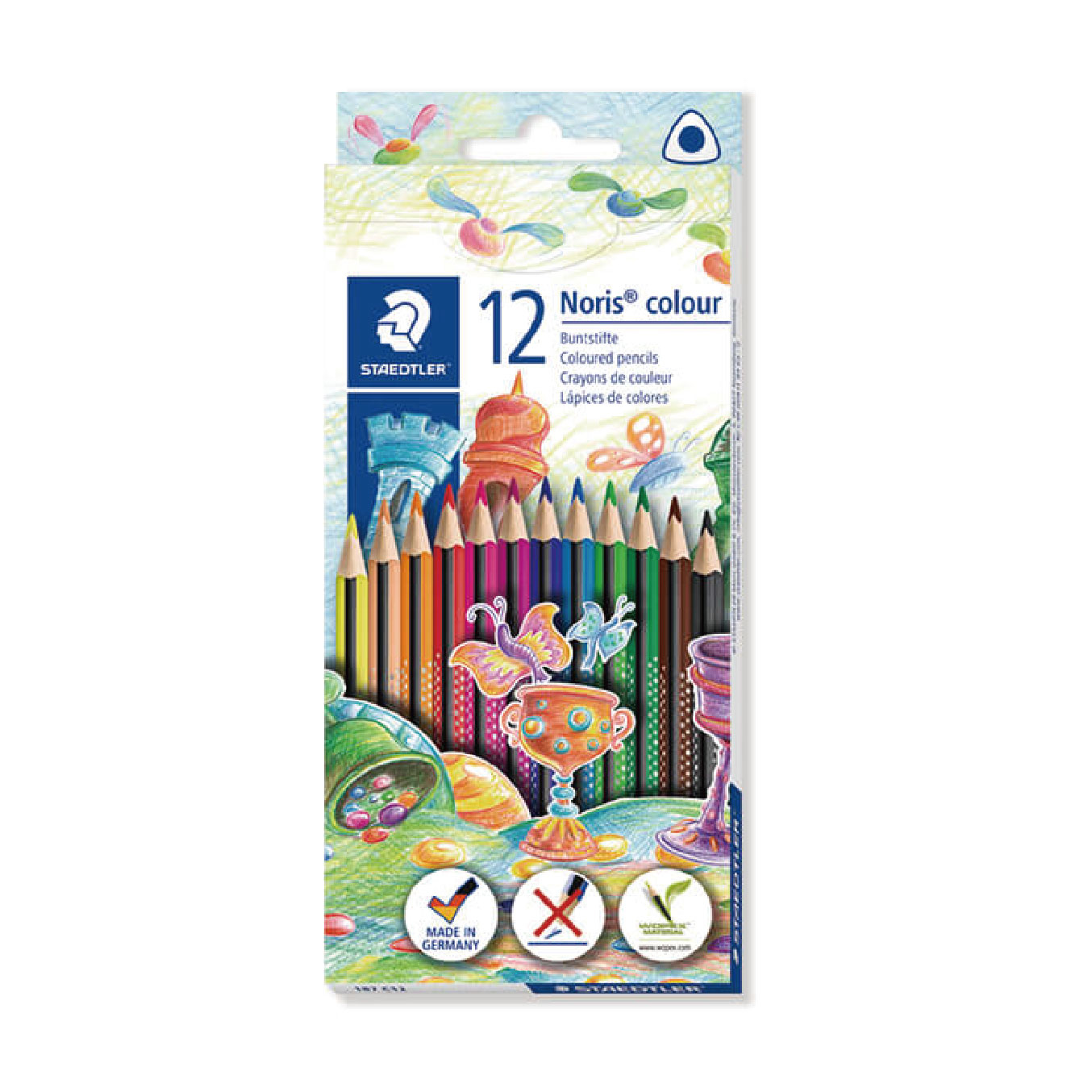 【STAEDTLER 施德樓】環保科技三角色鉛筆12色組 MS187-C12