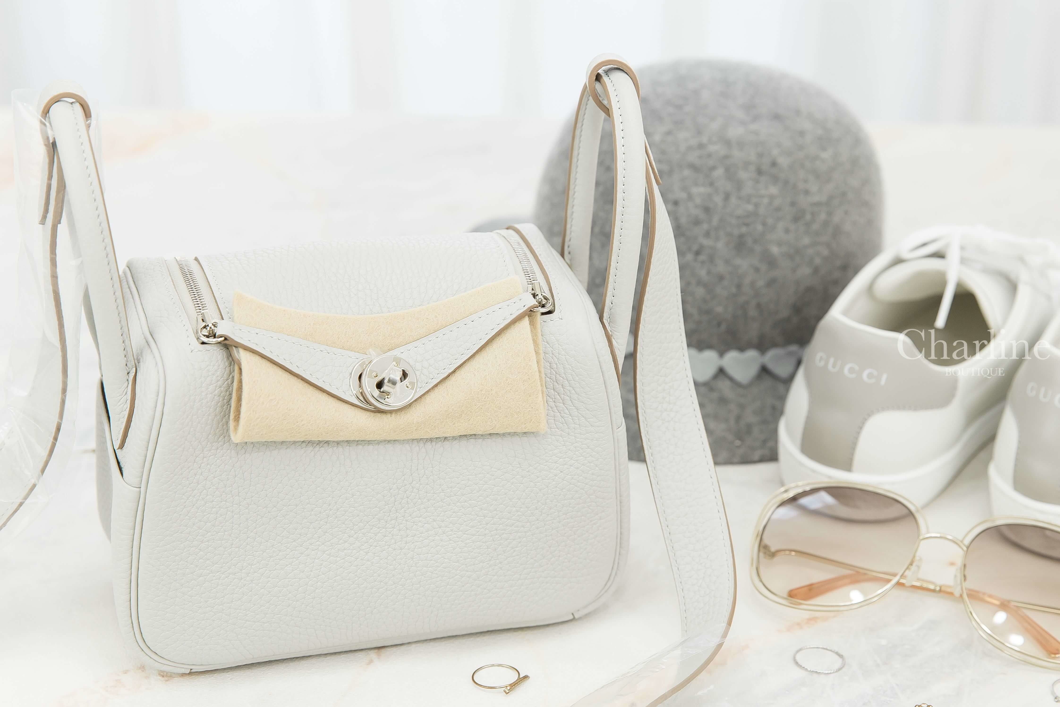 Hermès Lindy Mini 80 Gris Perle Taurillon Clemence 珍珠灰銀釦