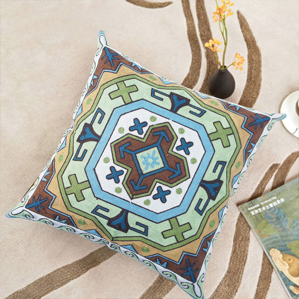 波希亞手工刺繡抱枕(45x45cm)_哥德風