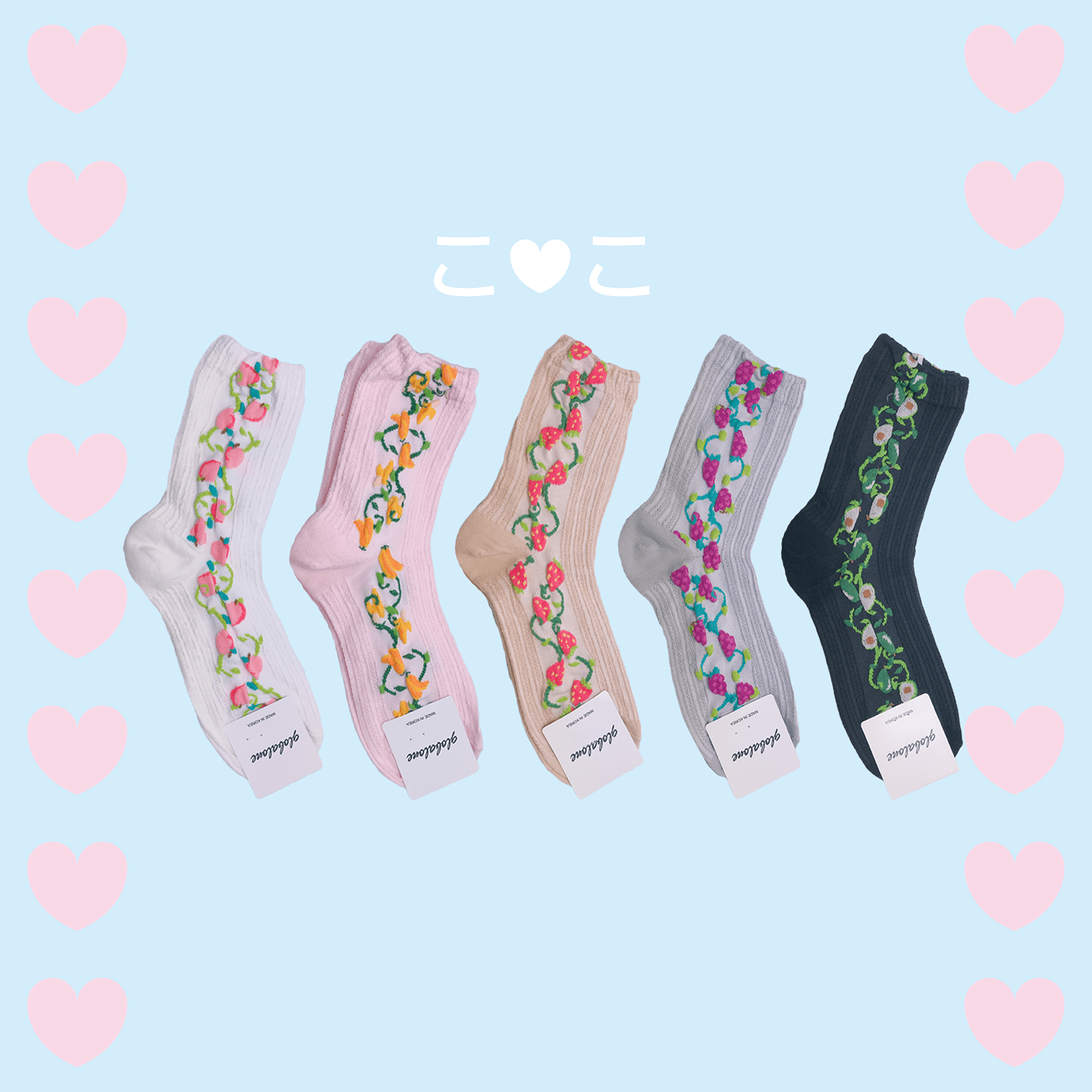 正韓水果泡泡蕾絲襪子