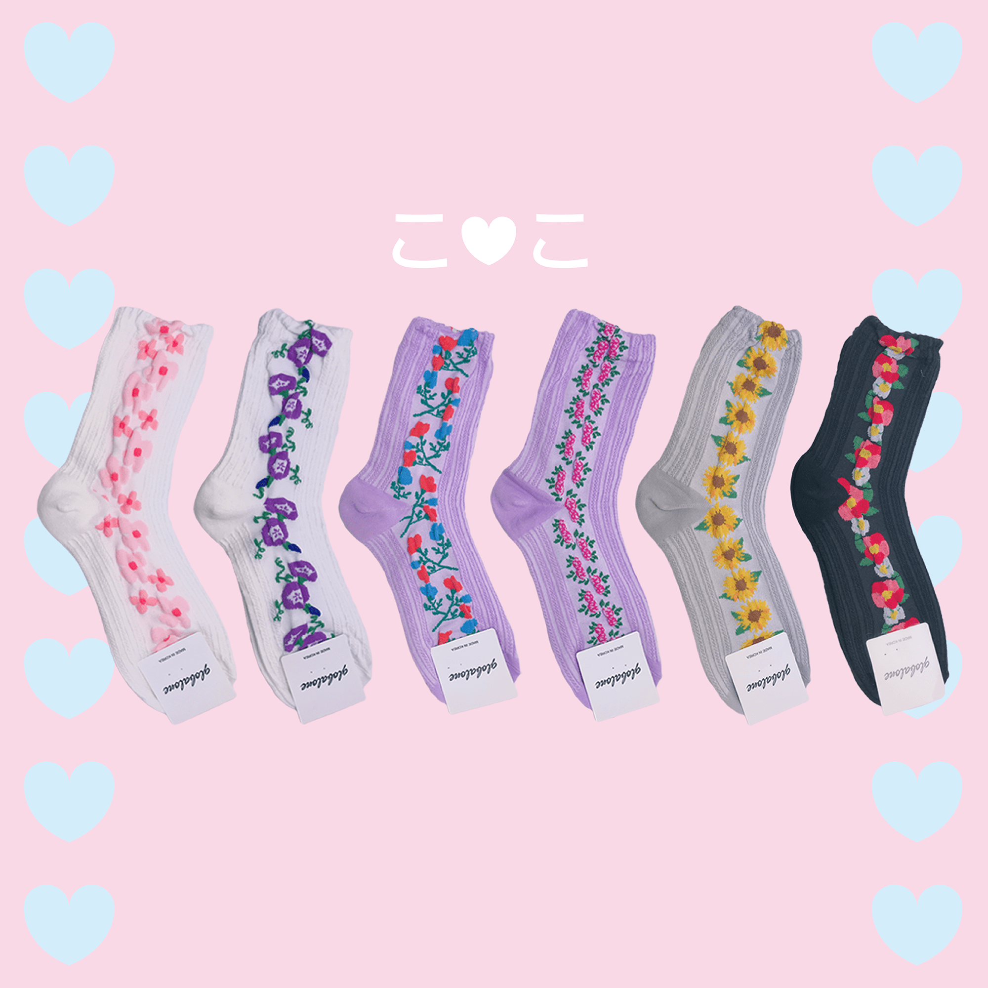 正韓花朵泡泡蕾絲襪子