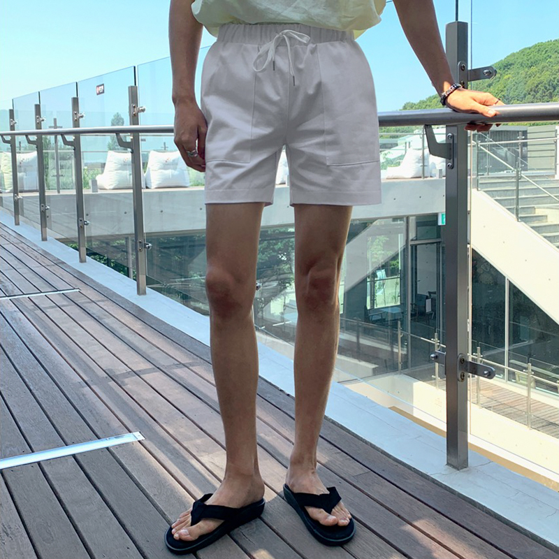 純棉沙灘五分休閒褲 / 黑XL、白XL / 不提供退換貨