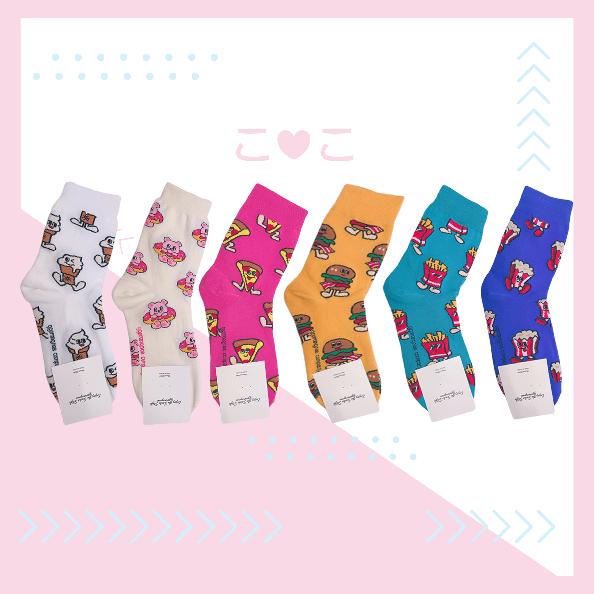 正韓食物滿版造型襪子