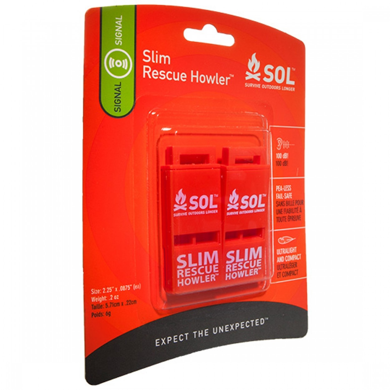 SOL Survive Outdoors Longer 救援哨，2個/包