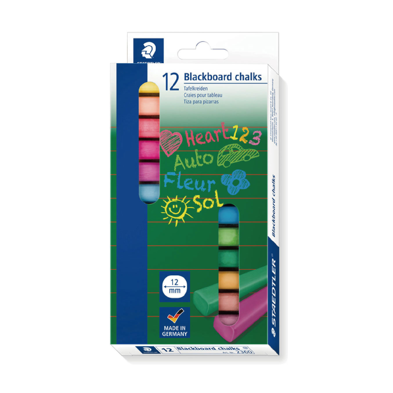 【STAEDTLER 施德樓】無麈安全粉筆12色組 MS2360