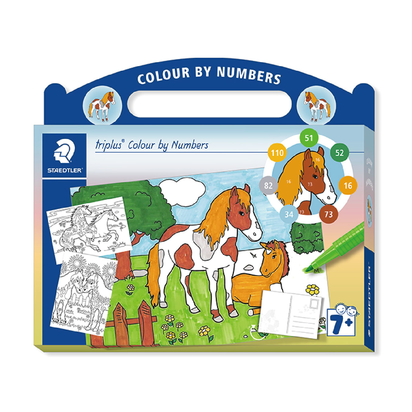 【STAEDTLER 施德樓】數字著色畫組-小馬篇 MS34 CBN01