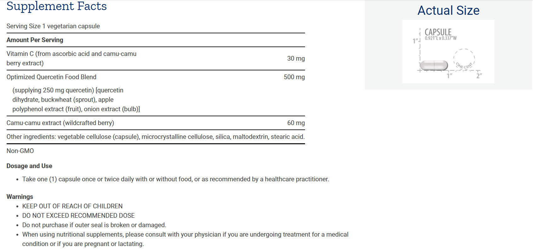 [現貨] 槲皮素+維他命C 60粒 Life Extension Optimized Quercetin