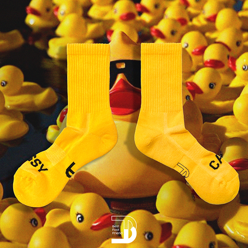 標語髒話素色長襪_黃色_BF200011