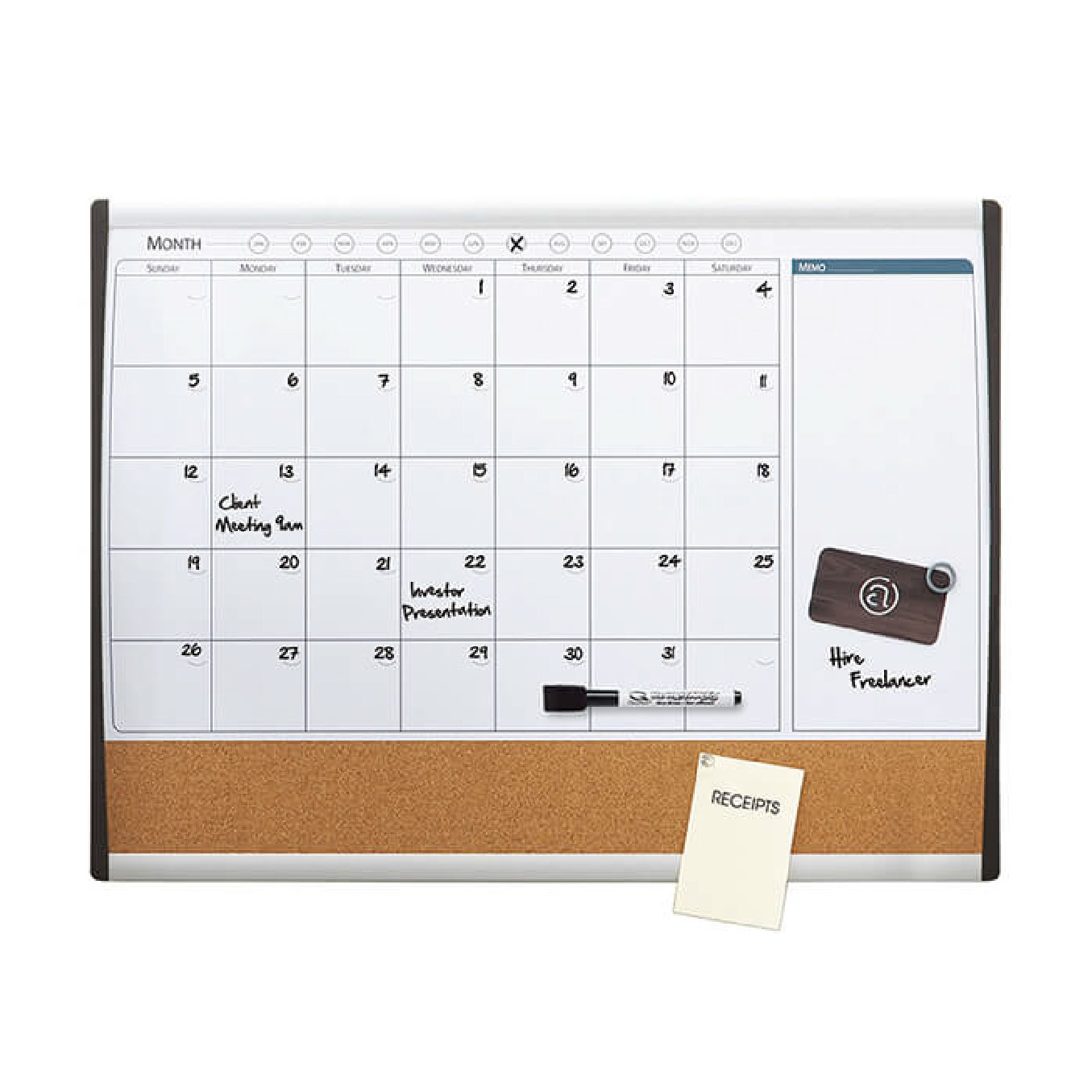 多功能白板行事曆附軟木 QT-79372