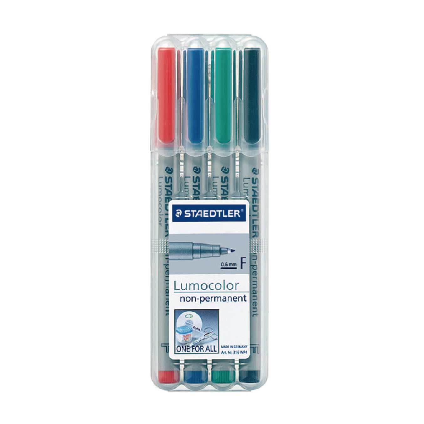 【STAEDTLER 施德樓】水性投影筆-F 4色組 MS316 WP4