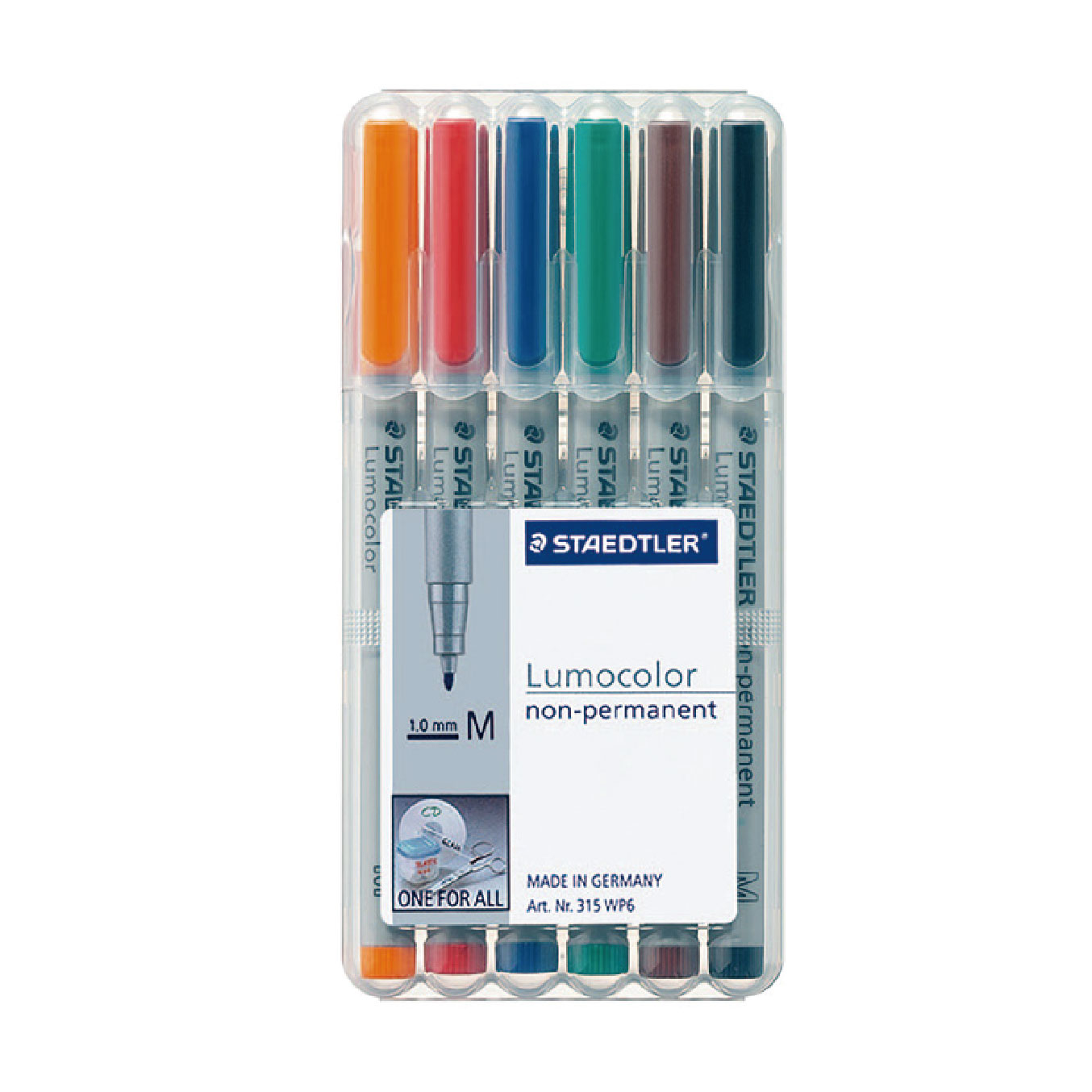 【STAEDTLER 施德樓】水性投影筆-M 6色組 MS315 WP6