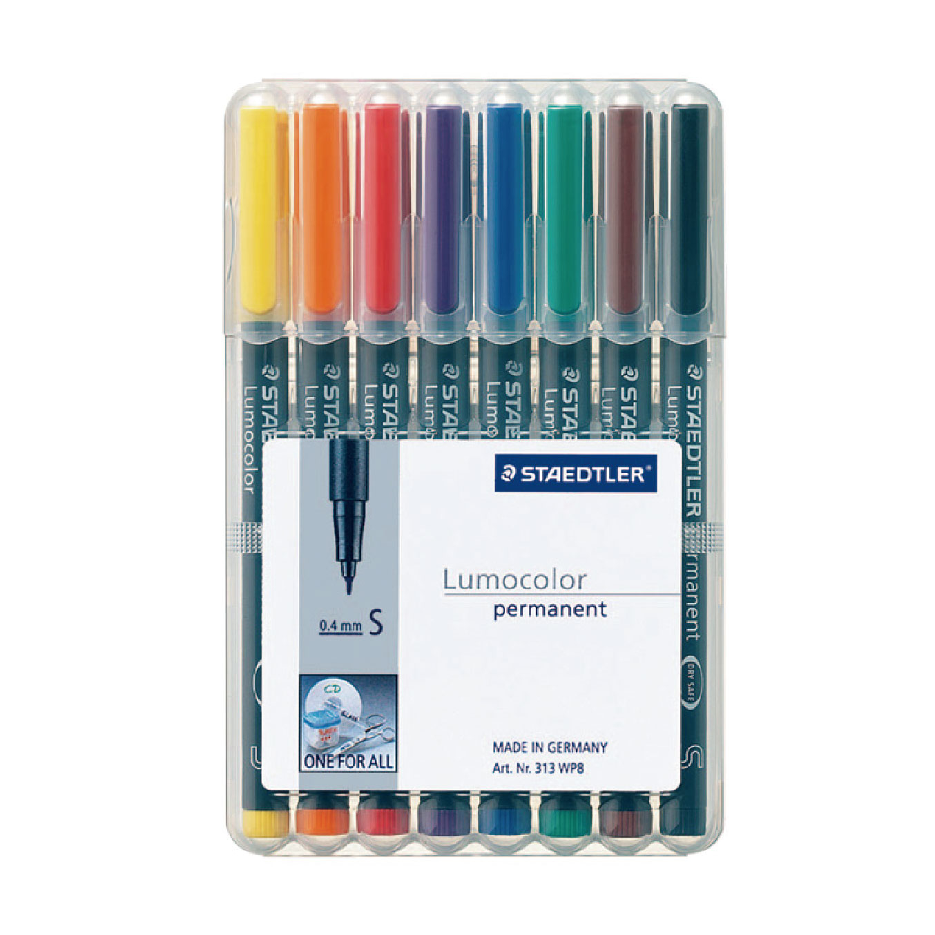 【STAEDTLER 施德樓】油性萬用投影筆-S 8色組 MS313 WP8