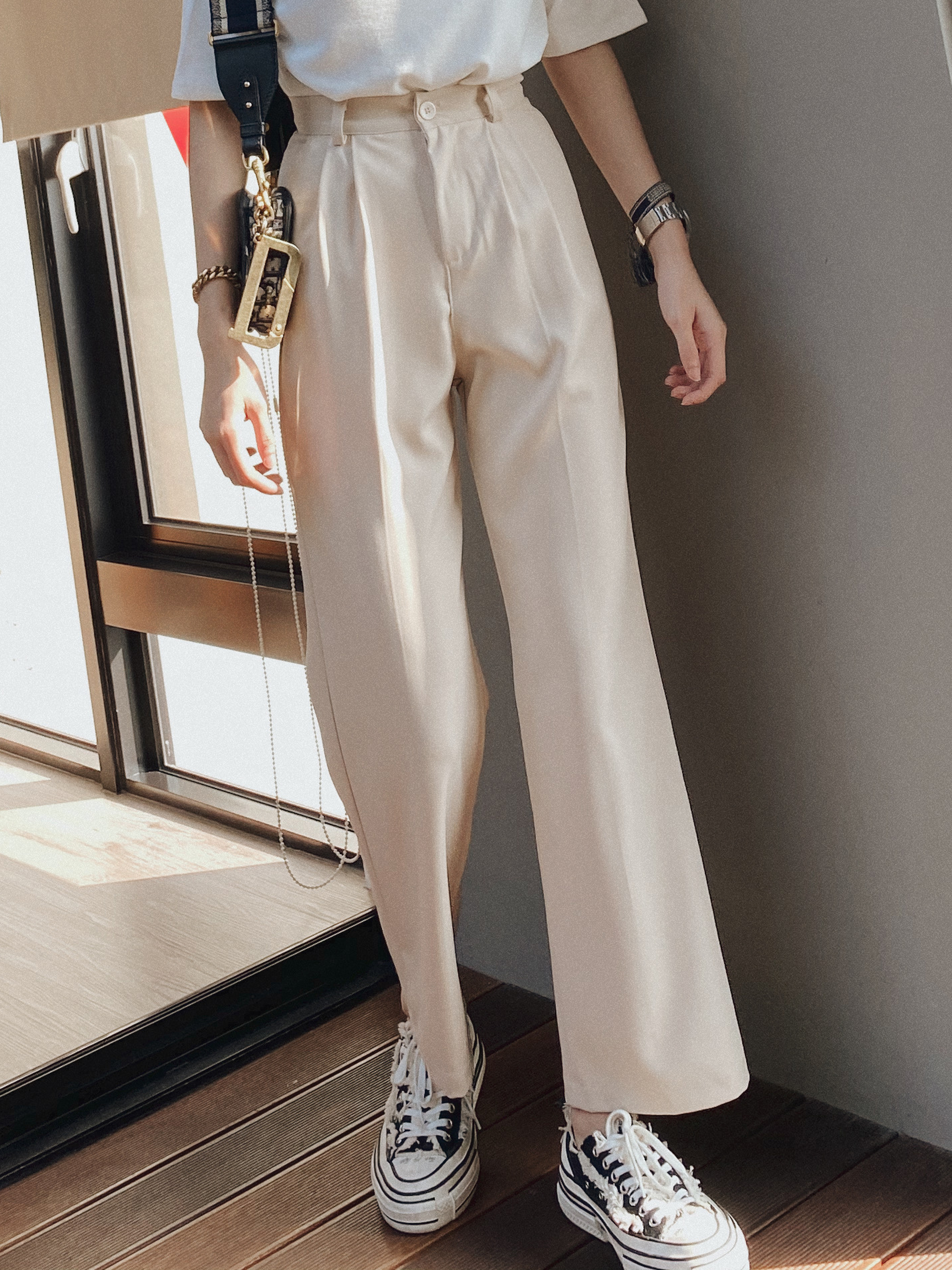 直筒西裝微寬褲*3色