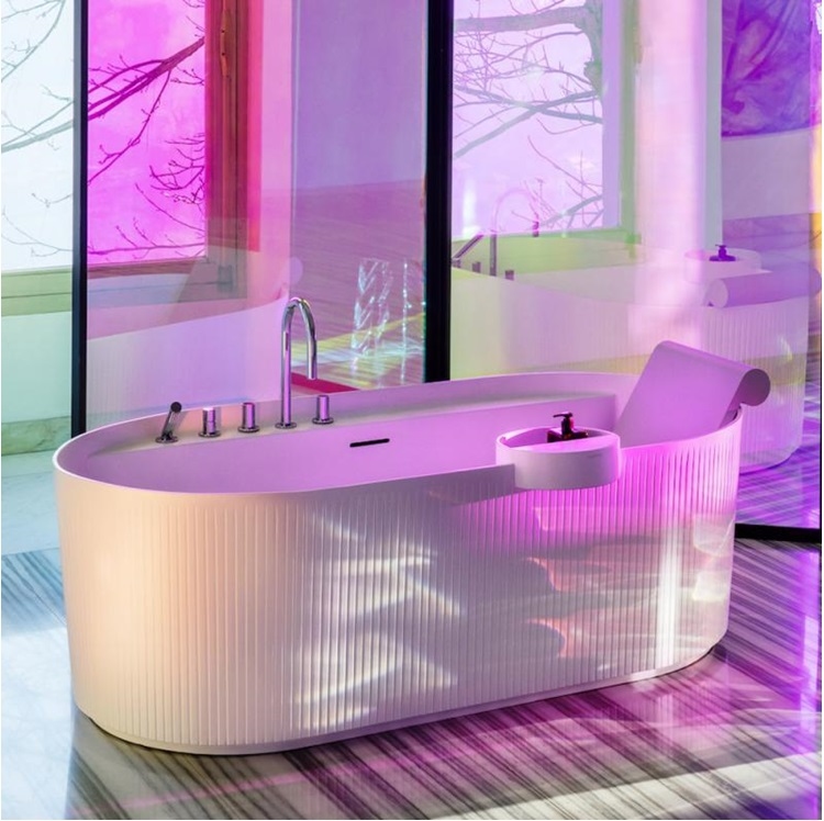 Laufen "Sonar" 2.2134.2.000.000.1 Freestanding Bathtub with Relief