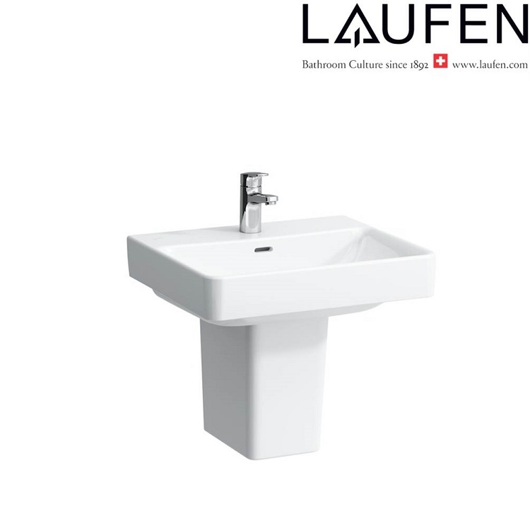 Laufen "Pro S" 8.1096.4.000.104.1 + 8.1996.3.000.000.1 + 8.9988.2.000.000.1 Wall Hung Washbasin with Siphon Cover(with Overflow)